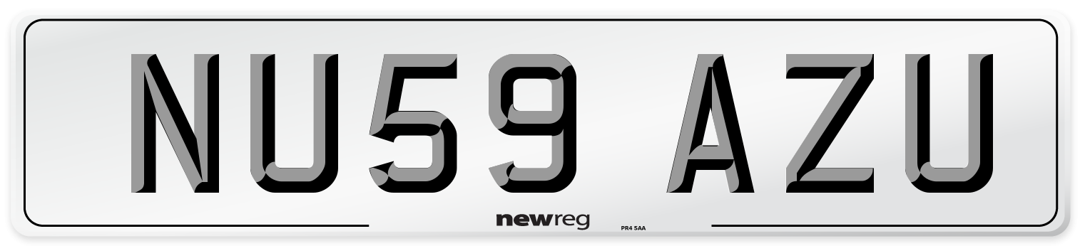 NU59 AZU Number Plate from New Reg